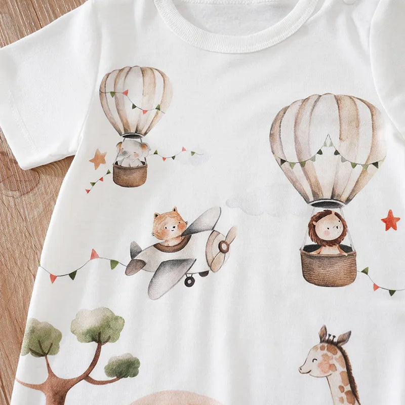 Casual Short-Sleeve Baby Bodysuit.