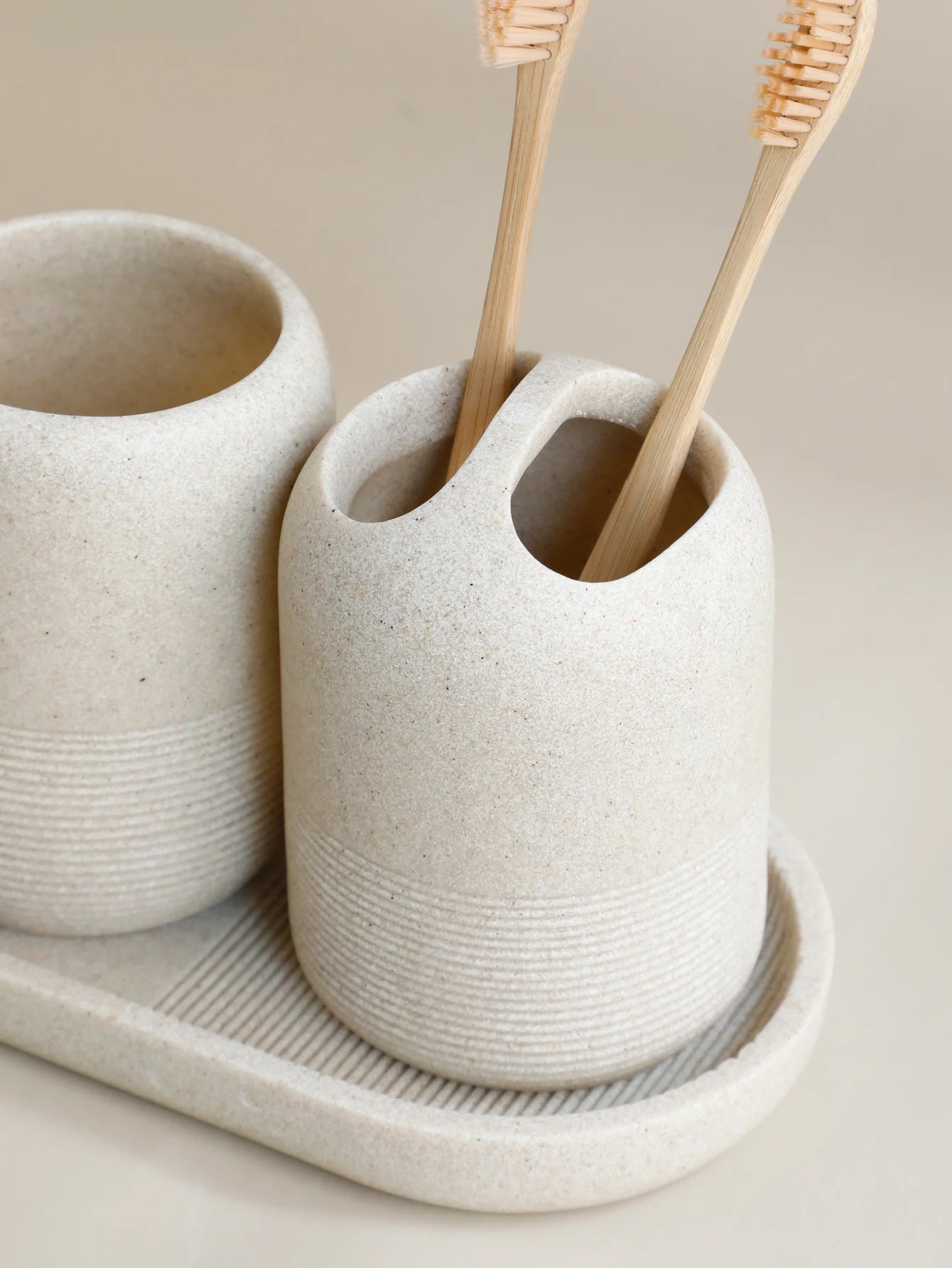 Modern Bathroom Dispenser and Holder Set