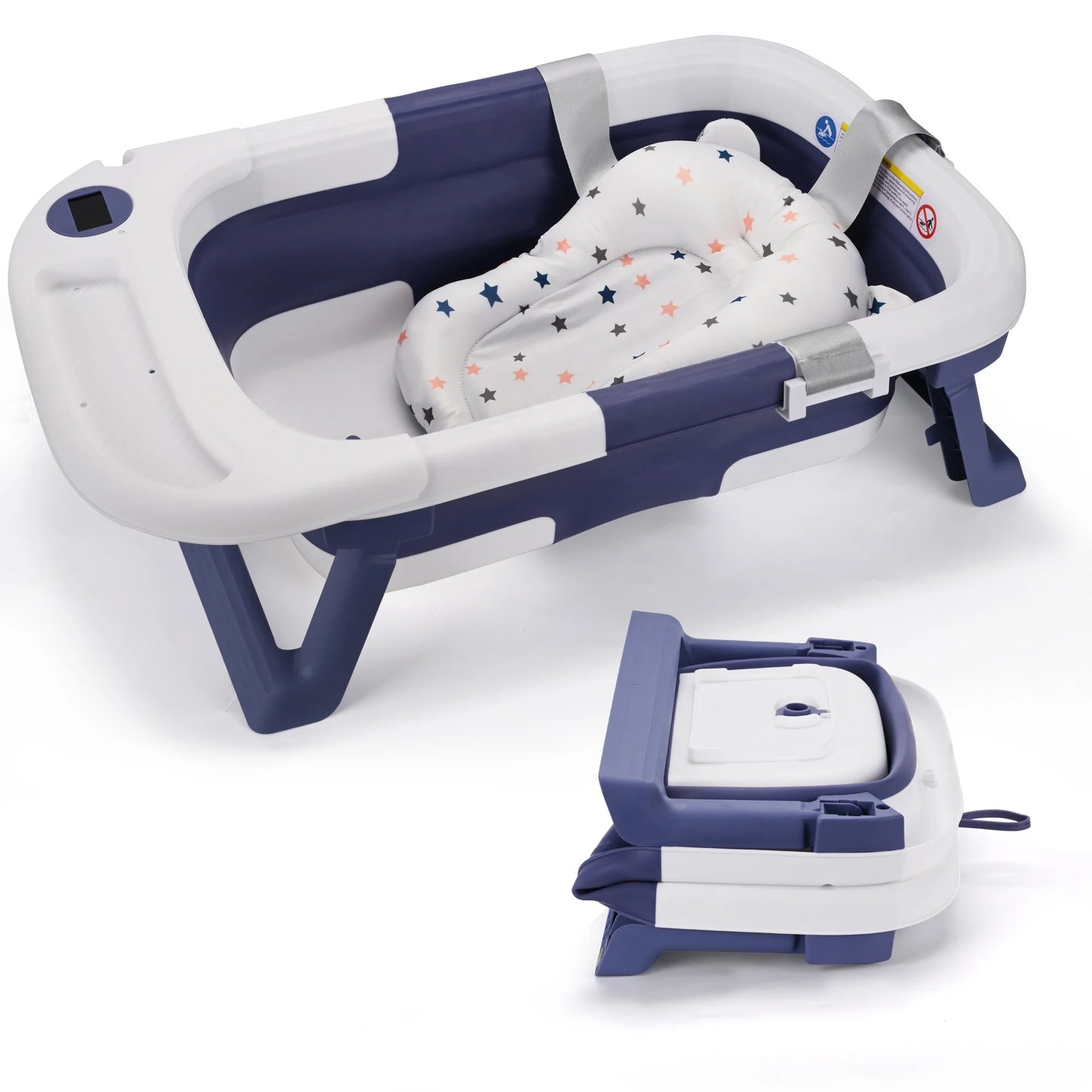 Baby Bathtub with Soft Cushion & Thermometer,