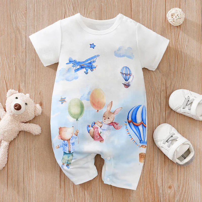 Casual Short-Sleeve Baby Bodysuit.