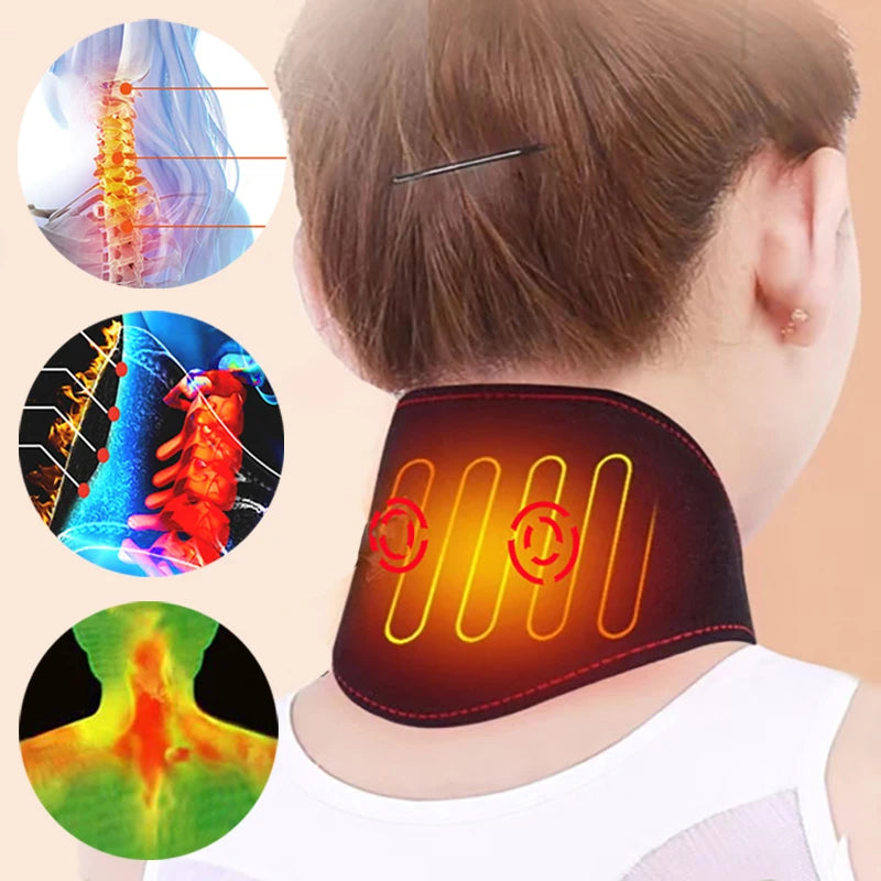Electric Heated Cervical Massage Strap with Adjustable Neck Protection