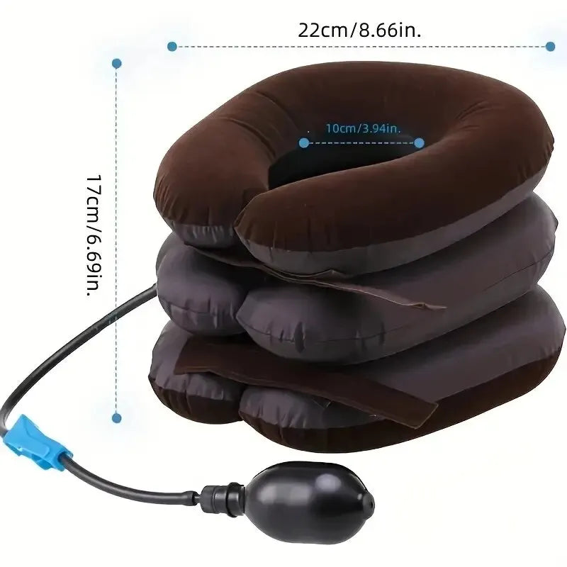 Single Tube Semi-Plush Air Cervical Massage Relaxation Pillow