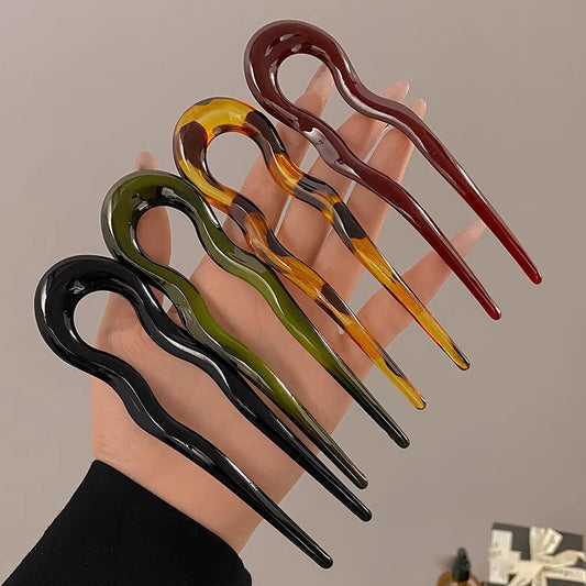 Vintage Glow Hair Fork – Classic Tortoiseshell Style