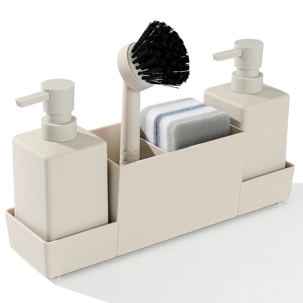 SinkOrganizer Soap Dispenser and Brush Set