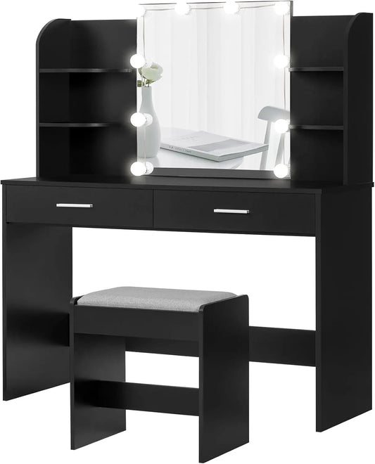 Vanity with Mirror and 10 LED Lights