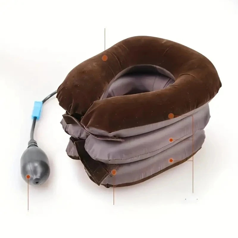 Single Tube Semi-Plush Air Cervical Massage Relaxation Pillow