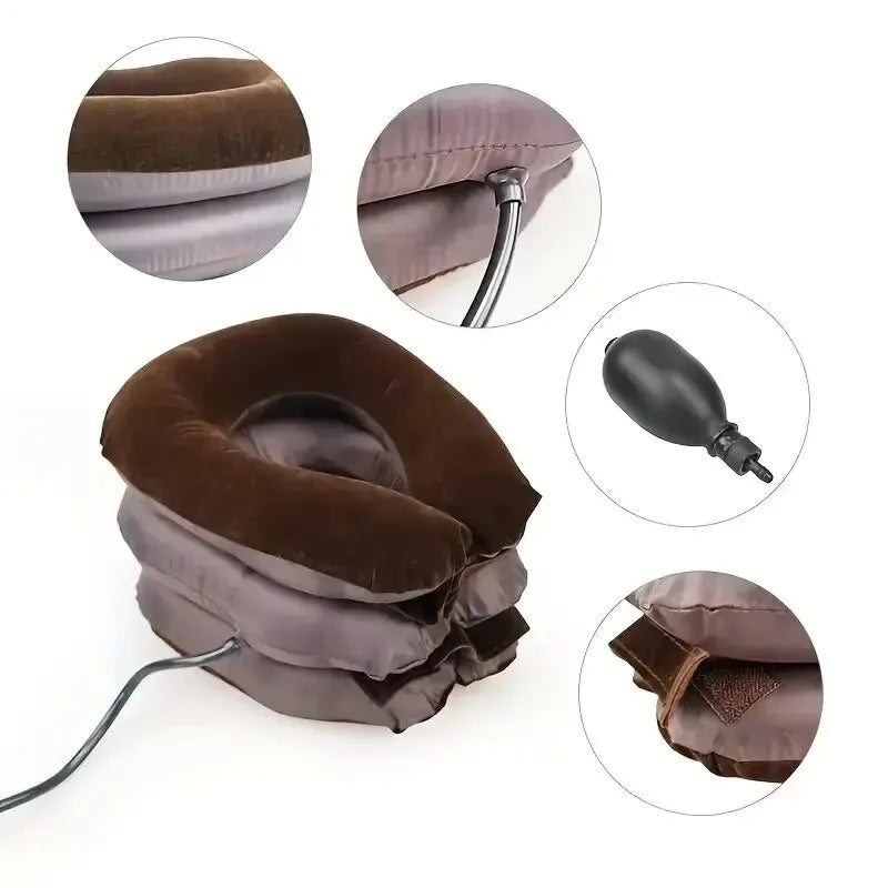 Single Tube Semi-Plush Air Cervical Massage Relaxation Pillow