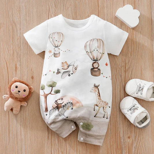 Casual Short-Sleeve Baby Bodysuit.