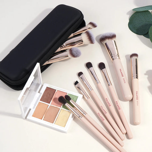 Portable Pro Makeup Brush Kit for Beginners