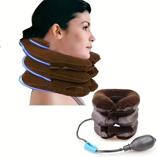 Single Tube Semi-Plush Air Cervical Massage Relaxation Pillow