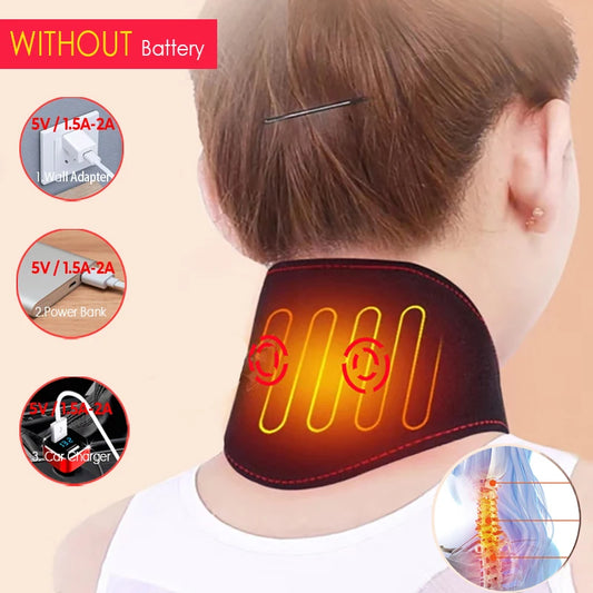Electric Heated Cervical Massage Strap with Adjustable Neck Protection