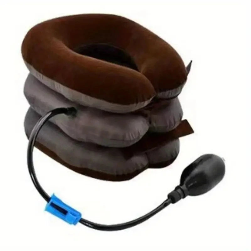 Single Tube Semi-Plush Air Cervical Massage Relaxation Pillow