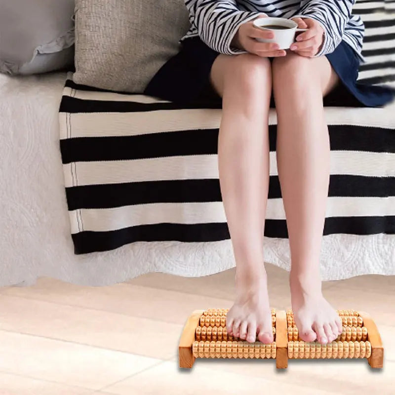 Wooden roller Foot Massager