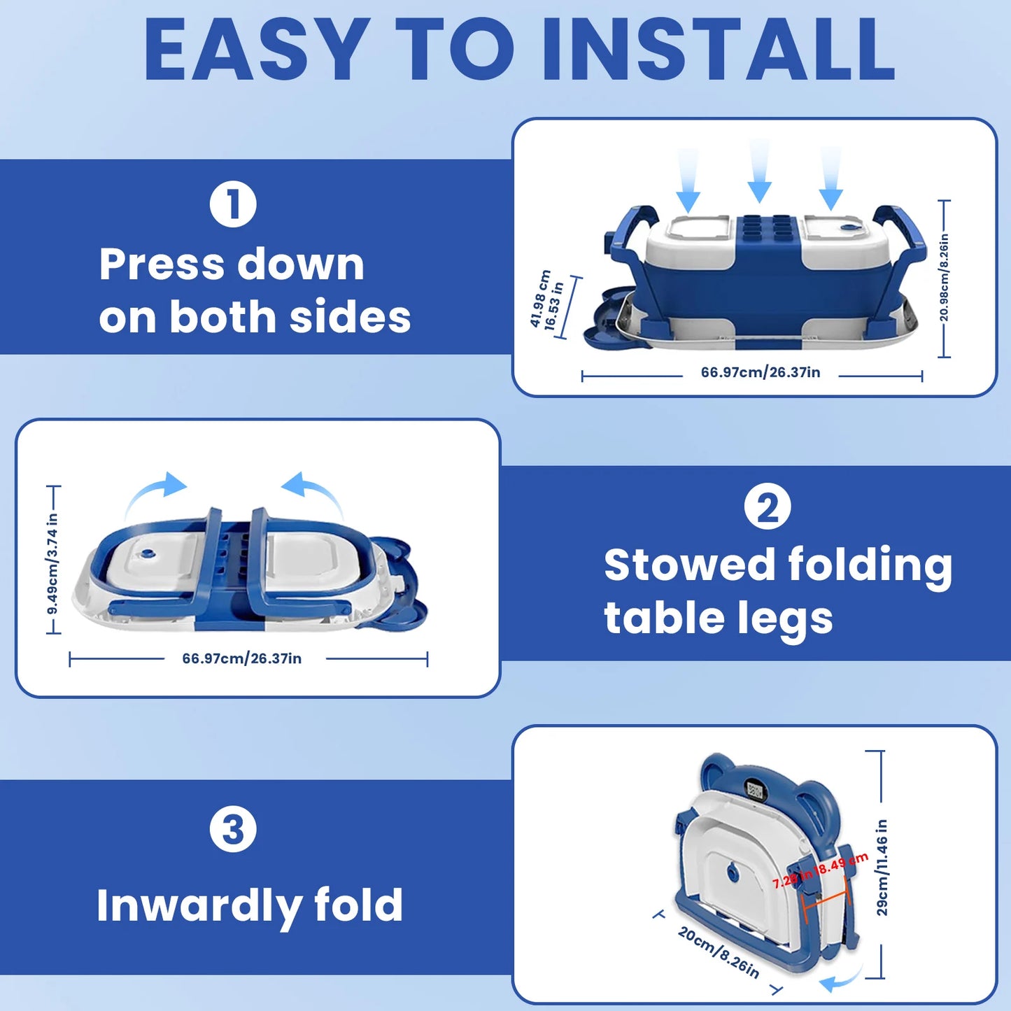Folding Baby Bathtub with Temperature Gauge and Cushion